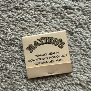 Matchbook Matteo's Waikiki Beach Honolulu Hawaii Corona Del Mar Restaurant Match